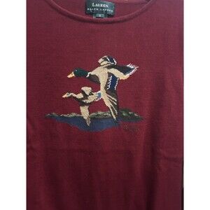 Lauren Ralph Lauren Women's Size Small Duck Sweater Burgundy